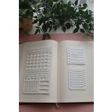 Karmelom Studio Bullet Journal 3'lü Planlayıcı Ve Küçük Kare Notluk Şablon Cetvel Set - Beyaz