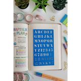 Karmelom Studio Bullet Journal Bold Büyük Harf Roma Rakamı Şablon Cetvel - Mavi