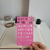 Karmelom Studio Bullet Journal Bold Büyük Harf Roma Rakamı Şablon Cetvel - Pembe