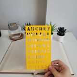 Karmelom Studio Bullet Journal Bold Büyük Harf Roma Rakamı Şablon Cetvel - Sarı