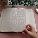 Karmelom Studio Bullet Journal Büyük Harf Şablon Cetvel - Beyaz