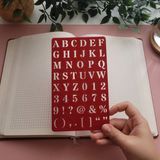 Karmelom Studio Bullet Journal Büyük Harf Şablon Cetvel - Kırmızı
