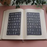 Karmelom Studio Bullet Journal Büyük ve Küçük Harf Şablon Cetvel Set - Gri