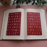 Karmelom Studio Bullet Journal Büyük ve Küçük Harf Şablon Kırmızı Cetvel Set