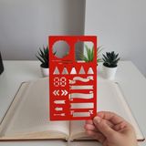 Karmelom Studio Bullet Journal Dijital Rakam Detaylı Şablon Cetvel - Kırmızı