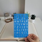 Karmelom Studio Bullet Journal El Yazısı Font Büyük Harf Şablon Cetvel - Mavi