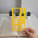 Karmelom Studio Bullet Journal Etiket, Banner Ve Şekil Şablon Cetvel – Planlayıcı Uyumlu - Sarı