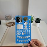 Karmelom Studio Bullet Journal Flama Ve Ikon Şablon Cetvel – Sayfa Düzeni Için Etiketleme Yardımcısı - Mavi