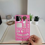 Karmelom Studio Bullet Journal Flama Ve Ikon Şablon Cetvel – Sayfa Düzeni Için Etiketleme Yardımcısı - Pembe