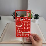Karmelom Studio Bullet Journal Günlük Plan Ikonları Şablon Cetvel - Kırmızı