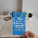 Karmelom Studio Bullet Journal Kurdele Başlık Detaylı Şablon Cetvel - Mavi