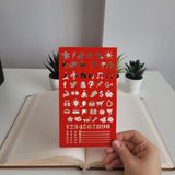Karmelom Studio Bullet Journal Montessori Günlük Yaşam Simgeleri Şablon Cetvel - Kırmızı