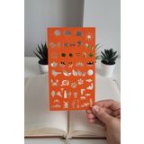 Karmelom Studio Bullet Journal Montessori Seyahat ve Doğal Yaşam Simgeleri Şablon Cetvel