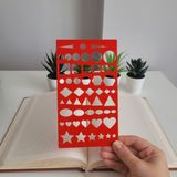 Karmelom Studio Bullet Journal Montessori Temel Şekiller Şablon Cetvel - Kırmızı