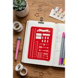 Karmelom Studio Bullet Journal Motifli Sayfa Düzenleyici Şablon Cetvel - Etiket ve Bordür Yardımcısı