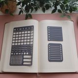 Karmelom Studio Bullet Journal Planlayıcı ve Notluk Şablon Cetvel Set - Gri