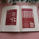 Karmelom Studio Bullet Journal Planlayıcı ve Tasarım Şablon Cetvel Set - Kırmızı