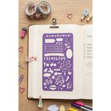 Karmelom Studio Bullet Journal Rakam ve Çiçek Motifli Şablon Cetvel - Yapılacaklar Tasarım Kılavuzu