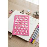 Karmelom Studio Bullet Journal Şekilli Çizim Şablon Cetvel - Bulut, Kalp ve Çiçek Desenli Çizim Aracı