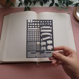 Karmelom Studio Bullet Journal Tasarım Şablon Cetvel - Gri