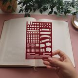Karmelom Studio Bullet Journal Tasarım Şablon Cetvel - Kırmızı