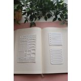 Karmelom Studio Bullet Journal Tasarım Ve 2'li Kare Notluk Şablon Cetvel Set - Beyaz