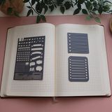 Karmelom Studio Bullet Journal Tasarım ve Notluk Şablon Cetvel Set - Gri