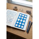 Karmelom Studio Bullet Journal Vintage Başlık Ve Desen Şablon Cetvel – Çizim Ve Etiket Yardımcısı - Mavi