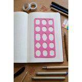 Karmelom Studio Bullet Journal Vintage Başlık Ve Desen Şablon Cetvel – Çizim Ve Etiket Yardımcısı - Pembe
