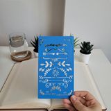 Karmelom Studio Bullet Journal Yaprak Desenli Başlık Şablon Cetvel - Mavi