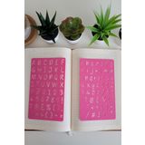 Karmelom Studio El Yazısı Harf Şablon Cetvel Set - Bullet Journal Büyük Ve Küçük Harf Ikili Pembe Takım (17,5X10)
