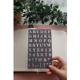 Karmelom Studio Klasik Stil Büyük Harf Şablon Cetvel - Bullet Journal Başlık Çizim Aracı