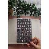 Karmelom Studio Küçük Harf Ve Sembol Çizim Şablon Cetvel - Bullet Journal Not Ve Içerik Düzeni Için Cetvel