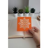 Karmelom Studio Mandala Çizim Boyama Çiçek Desenli Şablon Cetvel