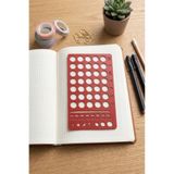 Karmelom Studio Minimal Haftalık Çizim Şablon Cetvel - Alışkanlık Ve Hedef Takvimi - Kırmızı (17,5 CM X 10,5 CM)