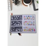 Karmelom Studio Montessori Tematik Figürlü Şablon Cetvel Set (3 Parça) - Gri