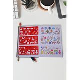 Karmelom Studio Montessori Tematik Figürlü Şablon Cetvel Set (3 Parça) - Kırmızı B
