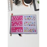 Karmelom Studio Montessori Tematik Figürlü Şablon Cetvel Set (3 Parça) - Pembe