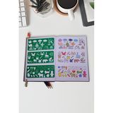 Karmelom Studio Montessori Tematik Figürlü Şablon Cetvel Set (3 Parça) - Yeşil