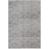 Karmen Halı Best 114A Antrasit Modern Geometrik Desen Parlak Makinada Yıkanabilir Salon Halısı,80 X 150