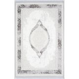 Karmen Halı Dark Dk011G Gri Halı Antrasit Detay Kenar Çerçeveli Göbekli Akrilik Tozuaz Modern Salon Halısı,200 X 290