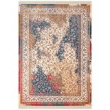 Karmen Halı Diamente Dm006R Bej Krem Çerçeveli Halı Modern Klasik Desen 100 Tarak Bambu Viskon İpek Serisi,100 X 300