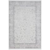 Karmen Halı Elegance Eg004A Gri Halı Antrasit Modern Klasik Desenli Viskon Doğal Iplik Bambu Halı Tozu Az Salon,97 X 200