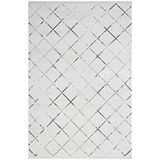 Karmen Halı Elegance Eg010a Beyaz Halı Geometrik Detaylı Modern Viskon Doğal Iplik Bambu Halı Tozu Az Salon Halı Gri