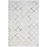 Karmen Halı Elegance Eg010A Beyaz Halı Geometrik Detaylı Modern Viskon Doğal Iplik Bambu Halı Tozu Az Salon Halı,97 X 200