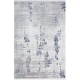 Karmen Halı Elegance Eg013a Gri Halı Lacivert Detaylı Modern Viskon Doğal Iplik Bambu Halı Tozu Az Salon Halısı