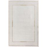 Karmen Halı Elit El006S Krem Halı Gold Detaylı Kenar Çerçeveli Ince Yumuşak Akrilik Tozuaz Modern Salon Halısı,80 X 150