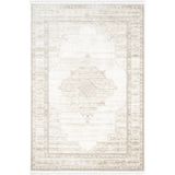 Karmen Halı Etro Et004B Krem Klasik Çerçeveli Göbekli Desen Parlak Ağır Salon Halısı İpek Serisi,80 X 150
