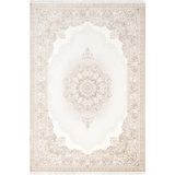 Karmen Halı Etro Et005S Bej Klasik Göbekli Desen Parlak Ağır Yüksek Sıklıkta Salon Halısı İpek Serisi,200 X 290