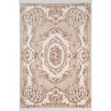 Karmen Halı Fontana Ft004B Krem Bej Akrilik Halı Klasik Desen Pamuk Taban Tozu Az Salon Oturma Odası Halısı,80 X 150